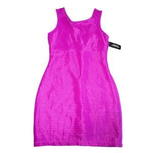 Forever 21 bodycon magenta purple mini dress zip back small new with tag